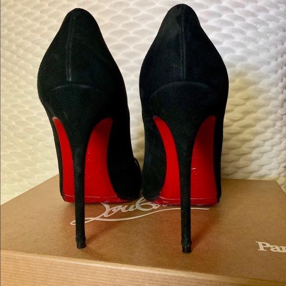 Christian Louboutin So Kate Black Suede Pumps - Picture 3 of 6